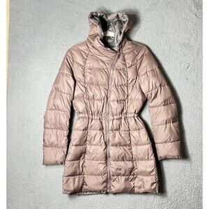 Kenneth Cole Reaction Coat Womens XS Dusty Mauve Hooded Puffer Jacket‎ Coat READ